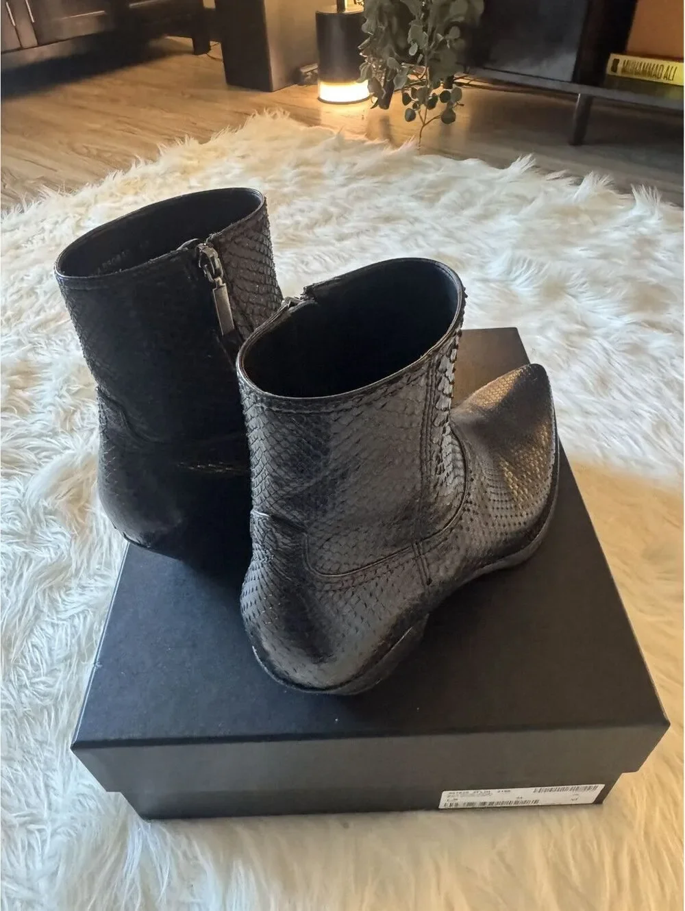SAINT LAURENT PARIS PYTHON LUKAS 40 ZIP BOOTS